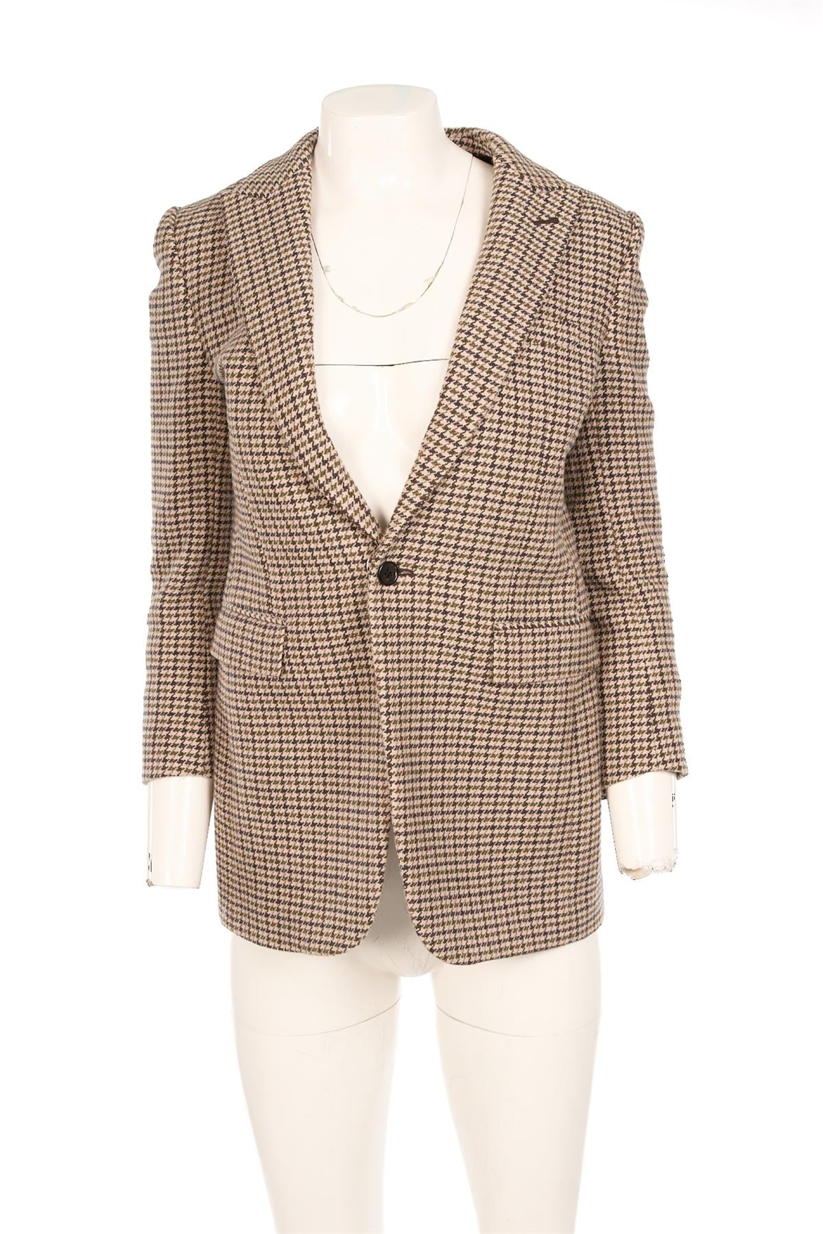 SAINT LAURENT BEIGE WOOL BLAZER UK 8 FR 36