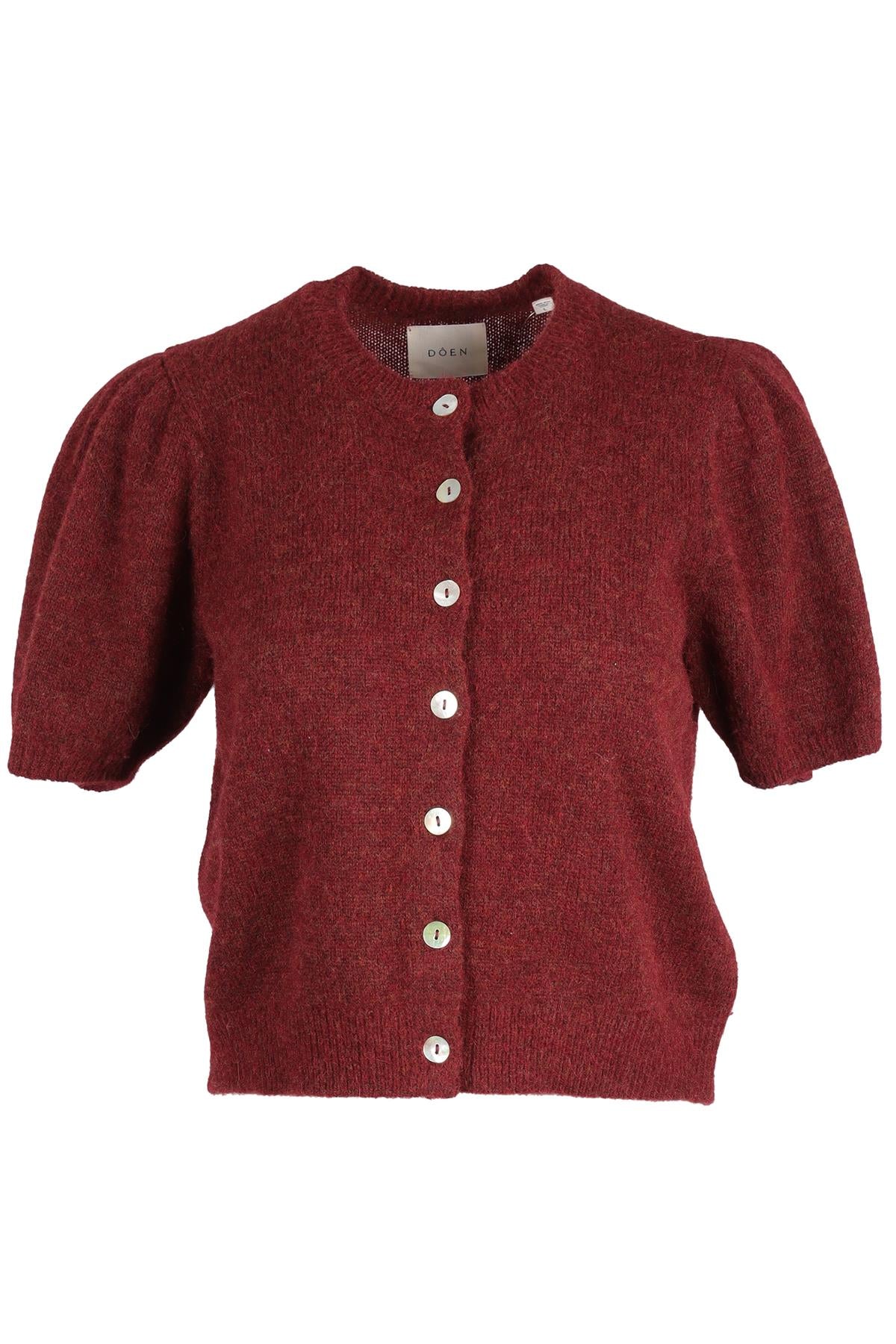 DOEN BURGUNDY APLACA CARDIGAN LARGE