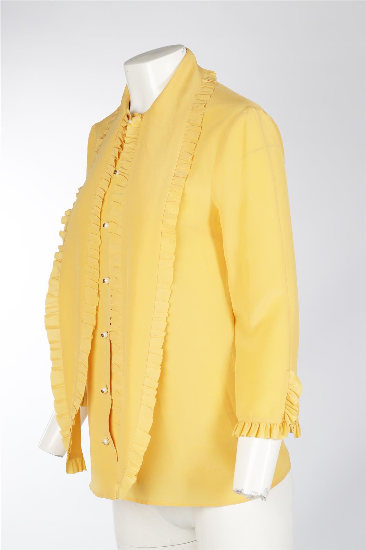 GUCCI YELLOW SILK SHIRT IT 40 UK 8