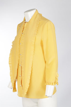 GUCCI YELLOW SILK SHIRT IT 40 UK 8