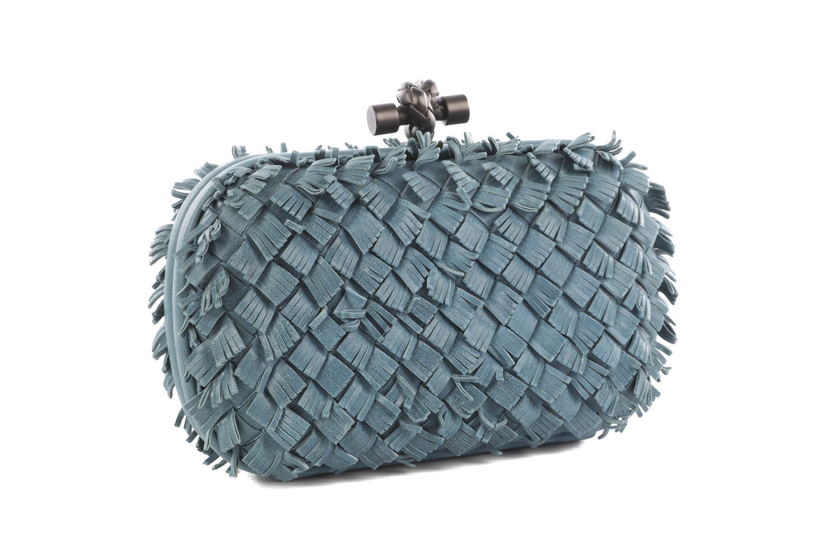 BOTTEGA VENETA BLUE KNOT LEATHER CLUTCH