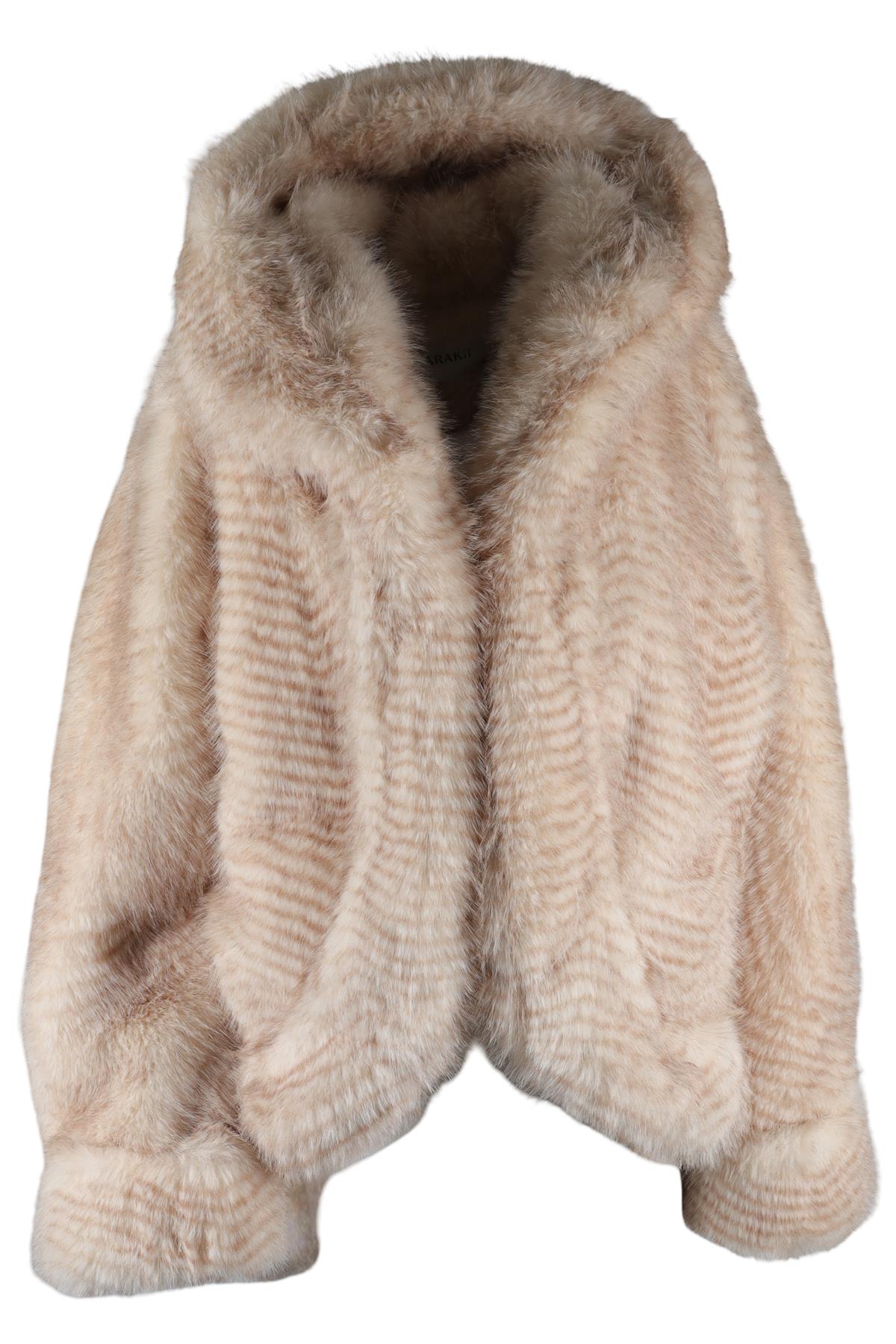 ARAKII BEIGE FAUX FUR JACKET SMALL