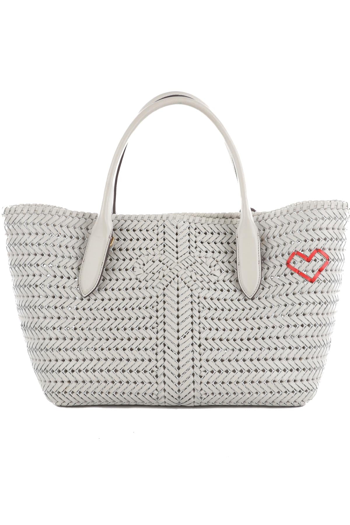 ANYA HINDMARCH ECRU NEESON LEATHER TOTE BAG