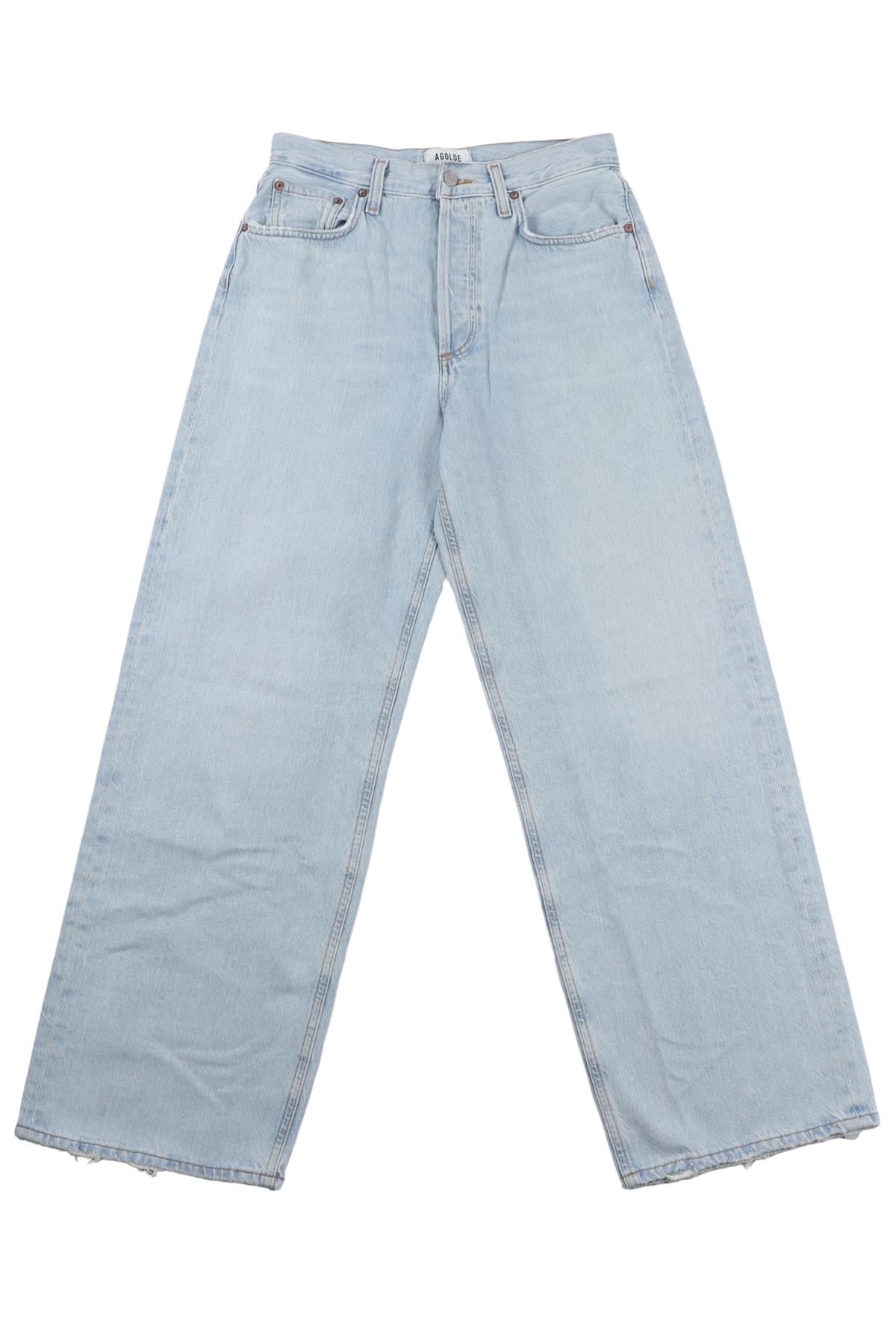 AGOLDE BLUE HIGH RISE WIDE LEG JEANS W24 UK 6