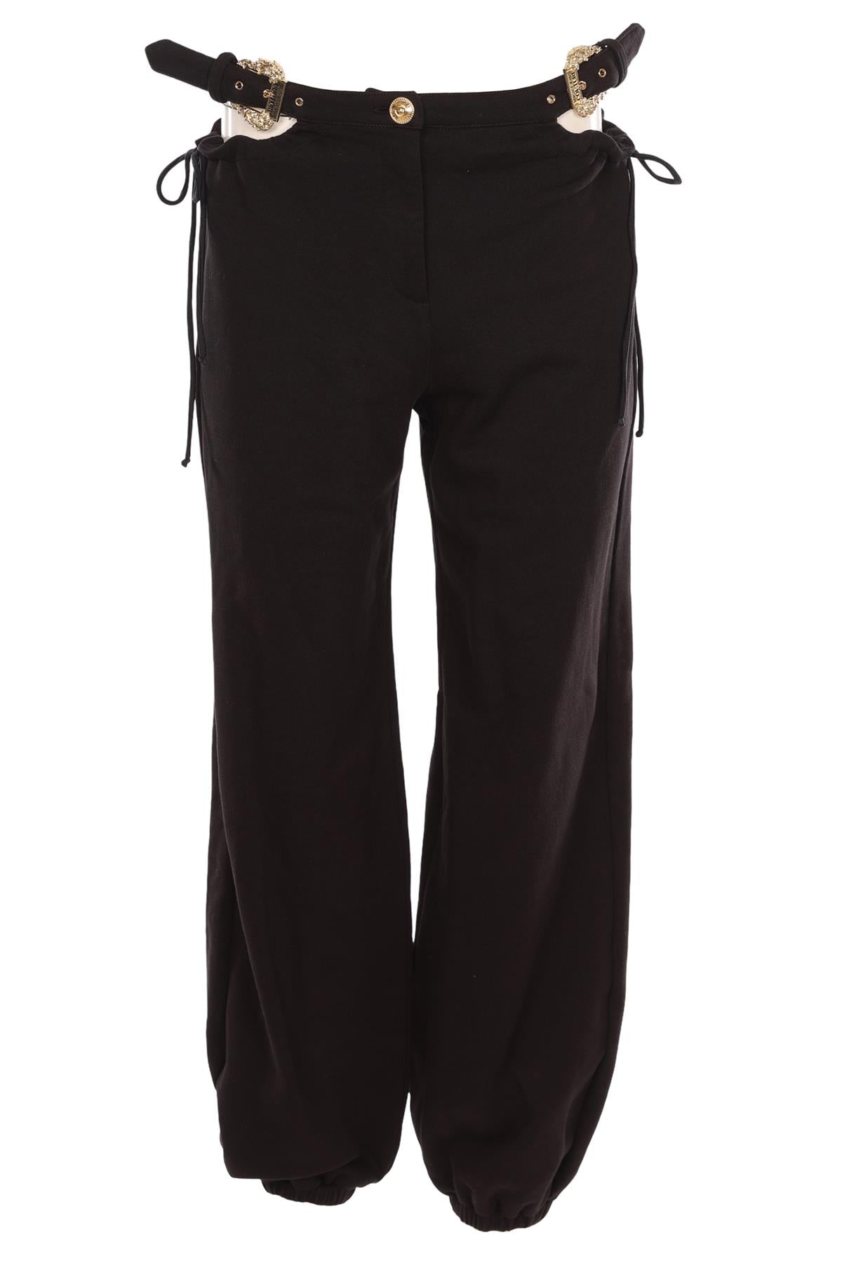 VERSACE JEANS COUTURE BLACK COTTON TRACK PANTS MEDIUM