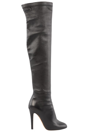 JIMMY CHOO BLACK LEATHER OVER THE KNEE HIGH BOOTS EU 38 UK 5 US 8