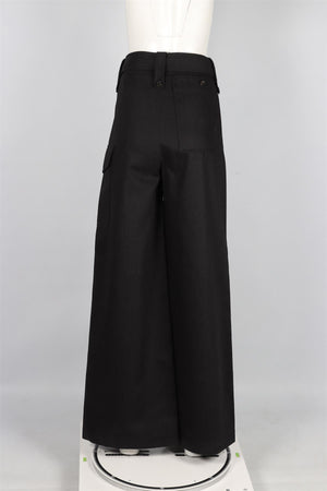 MIU MIU BLACK DENIM WIDE LEG PANTS IT 38 UK 6