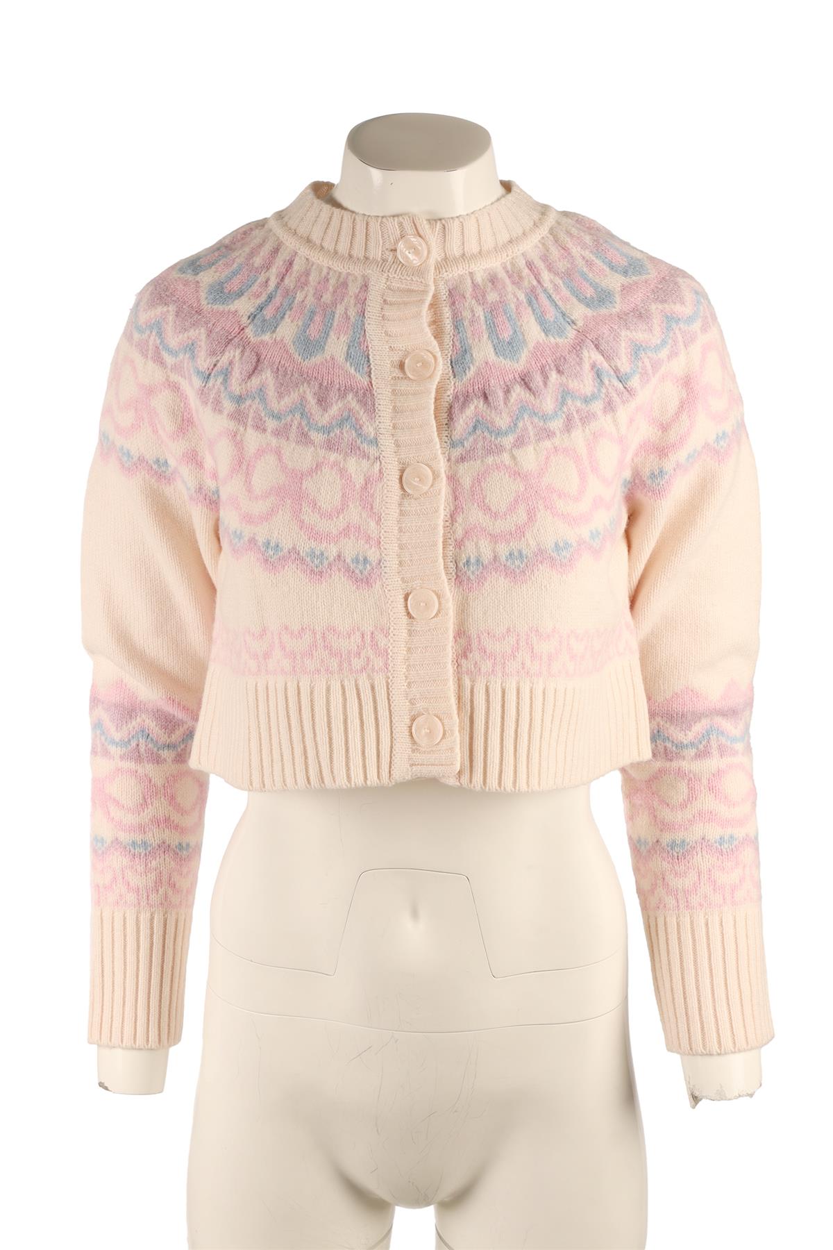 LOVESHACKFANCY MULTI WOOL CARDIGAN XXSMALL