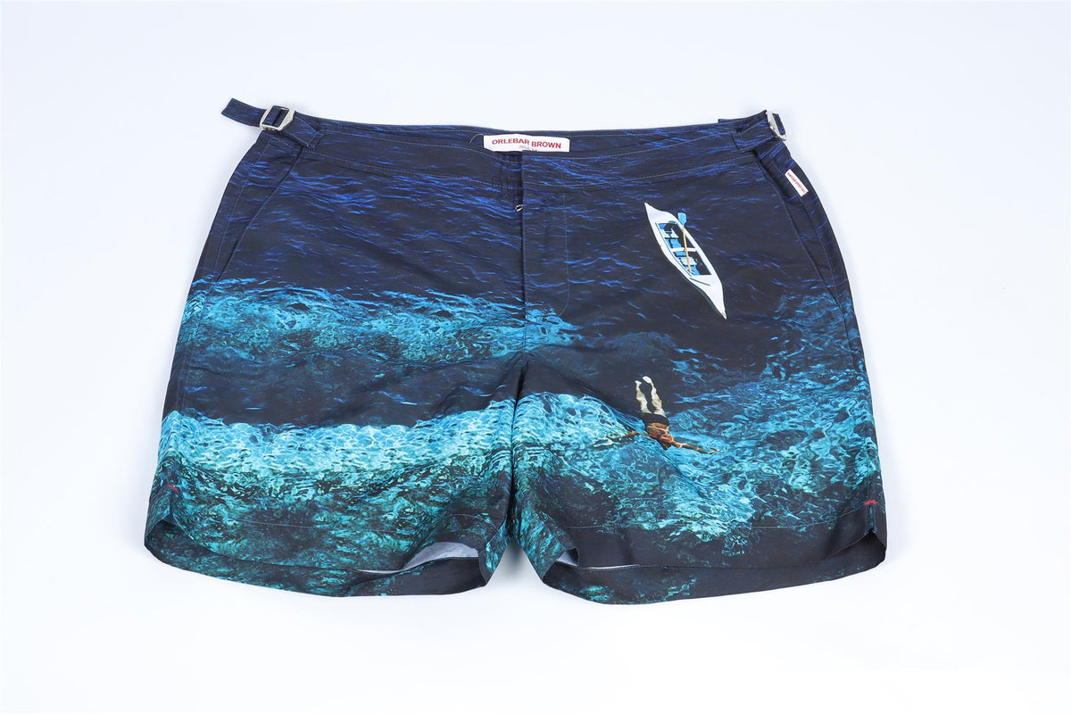 ORLEBAR BROWN BLUE MEN'S SWIM SHORTS UK/US WAIST 34