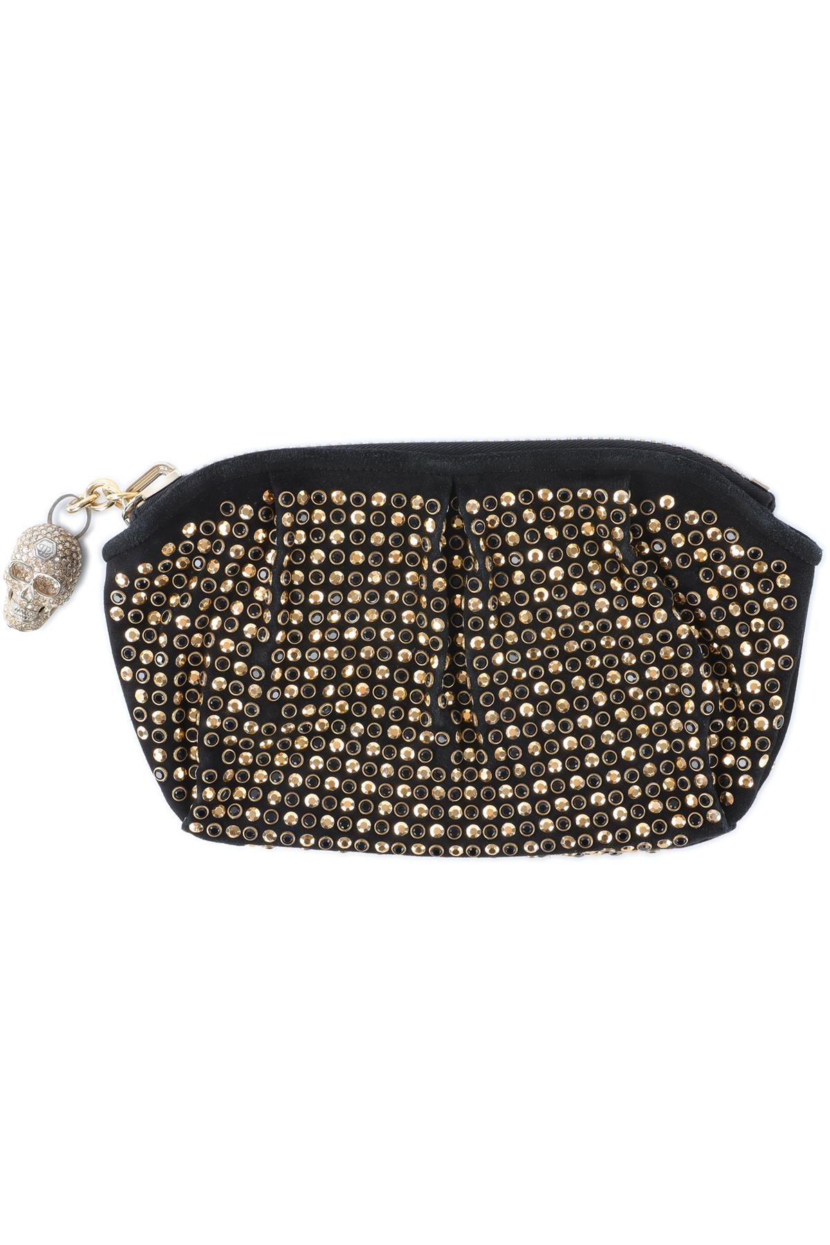 PHILIPP PLEIN BLACK SUEDE CLUTCH