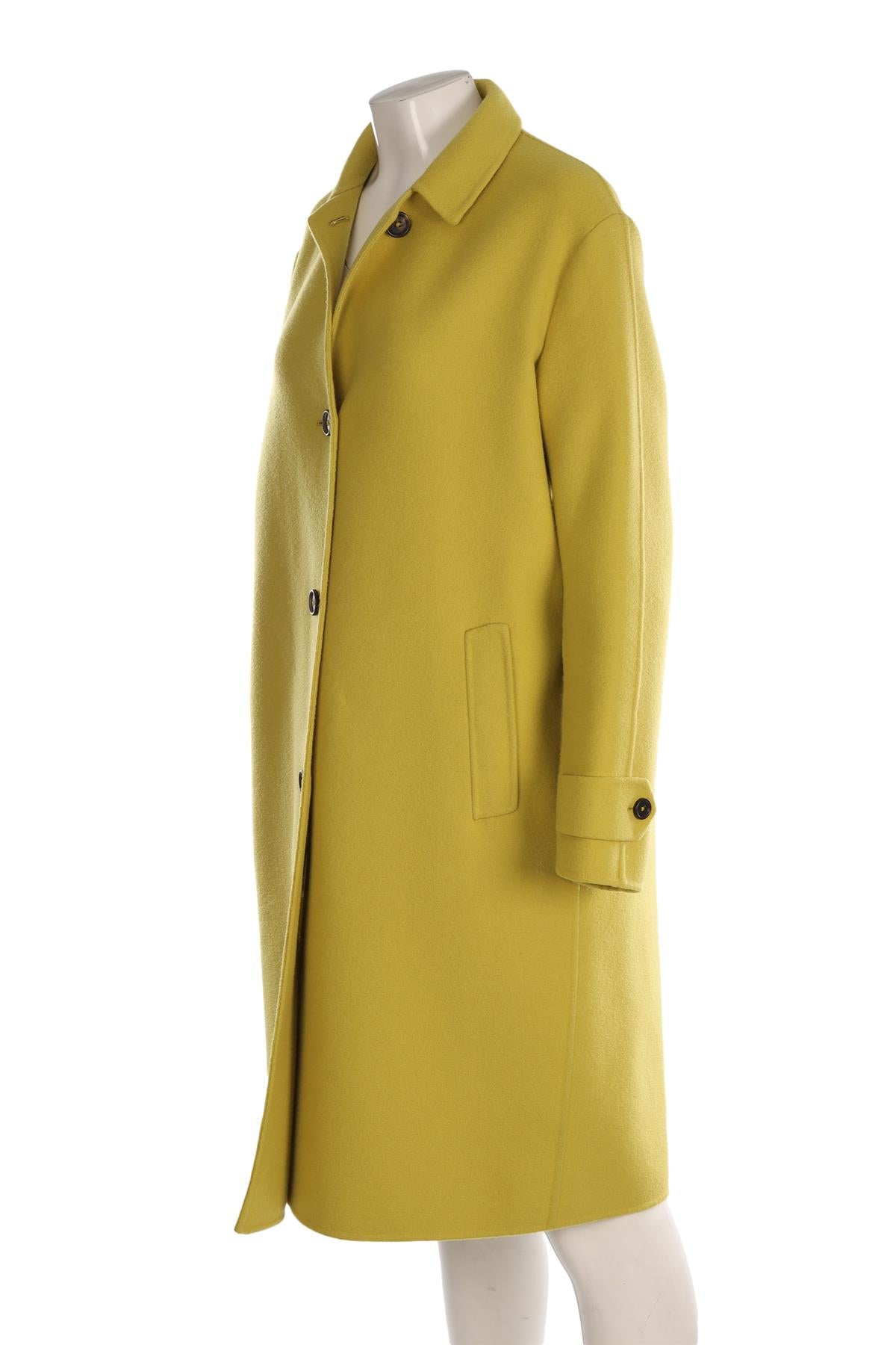 BOTTEGA VENETA GREEN CASHMERE COAT IT 46 UK 14