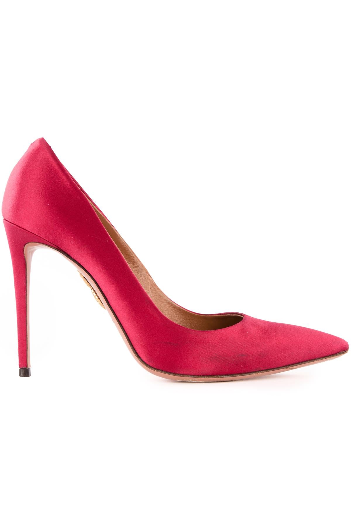 AQUAZZARA RED SATIN PUMPS EU 39 UK 6 US 9