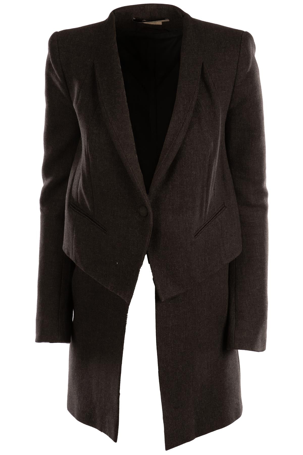 GIVENCHY GREY WOOL COAT FR 38 UK 10