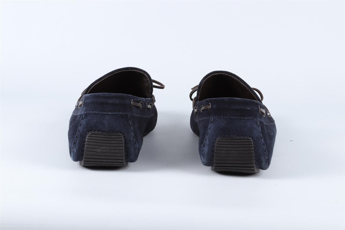 BOTTEGA VENETA NAVY MEN'S INTRECCIATO SUEDE LOAFERS EU 43.5 UK 9.5 US 10.5