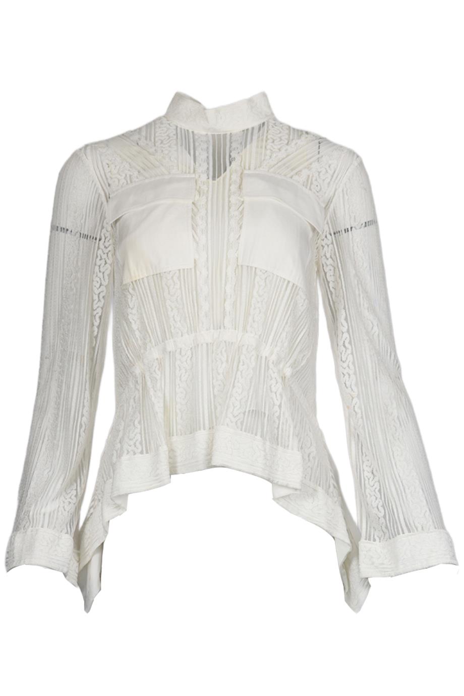 CHLOÉ LACE AND CREPE TOP FR 34 UK 6