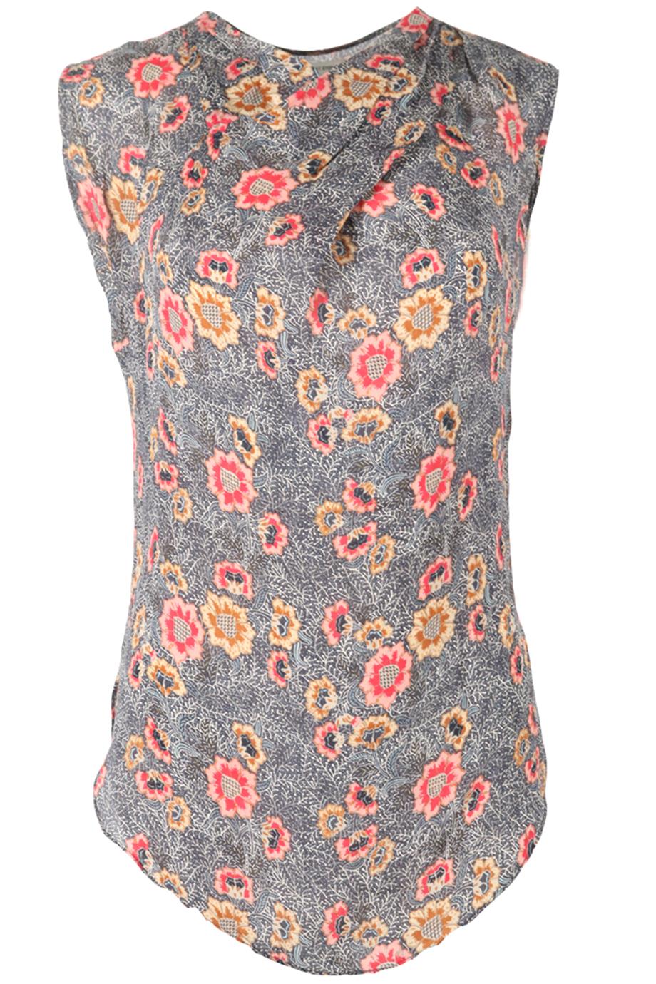 ISABEL MARANT FLORAL PRINT SILK BLEND TOP FR 38 UK 10
