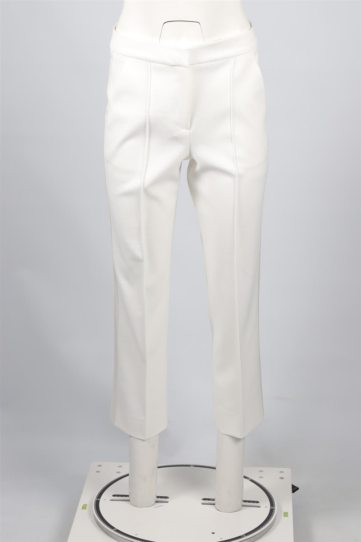 ME+EM WHITE WOVEN STRAIGHT LEG PANTS UK 8