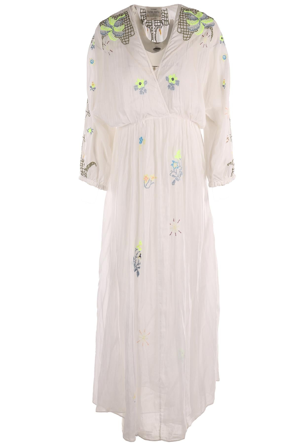 FORTE FORTE WHITE COTTON MAXI DRESS UK 6