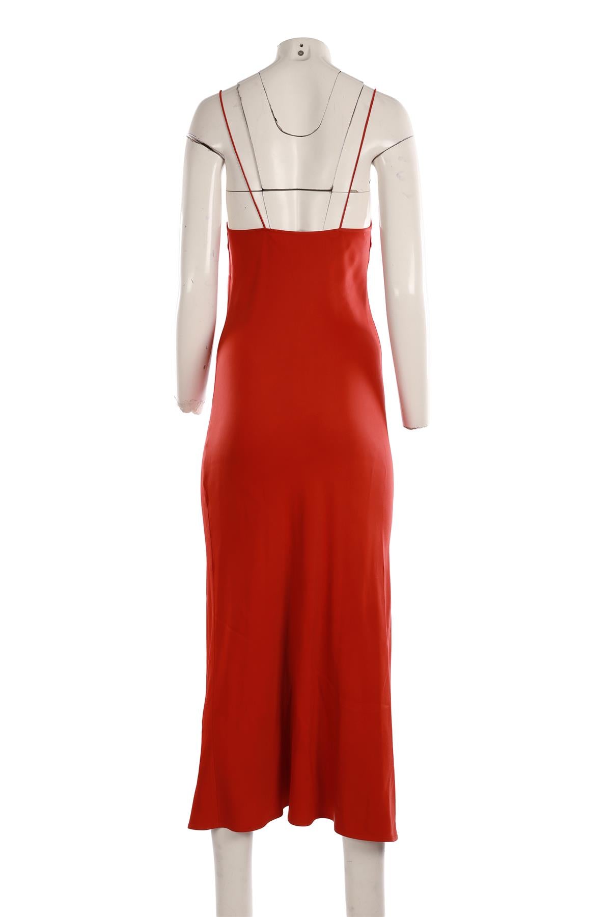 KHAITE ORANGE CREPE MIDI DRESS US 2 UK 6