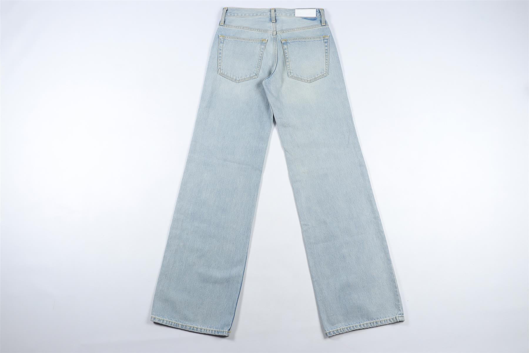 RE/DONE BLUE HIGH RISE WIDE LEG JEANS W24 UK 6