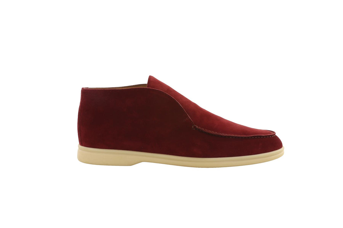 LORO PIANA RED MEN'S OPEN WALK SUEDE ANKLE BOOTS EU 42 UK 8 US 9