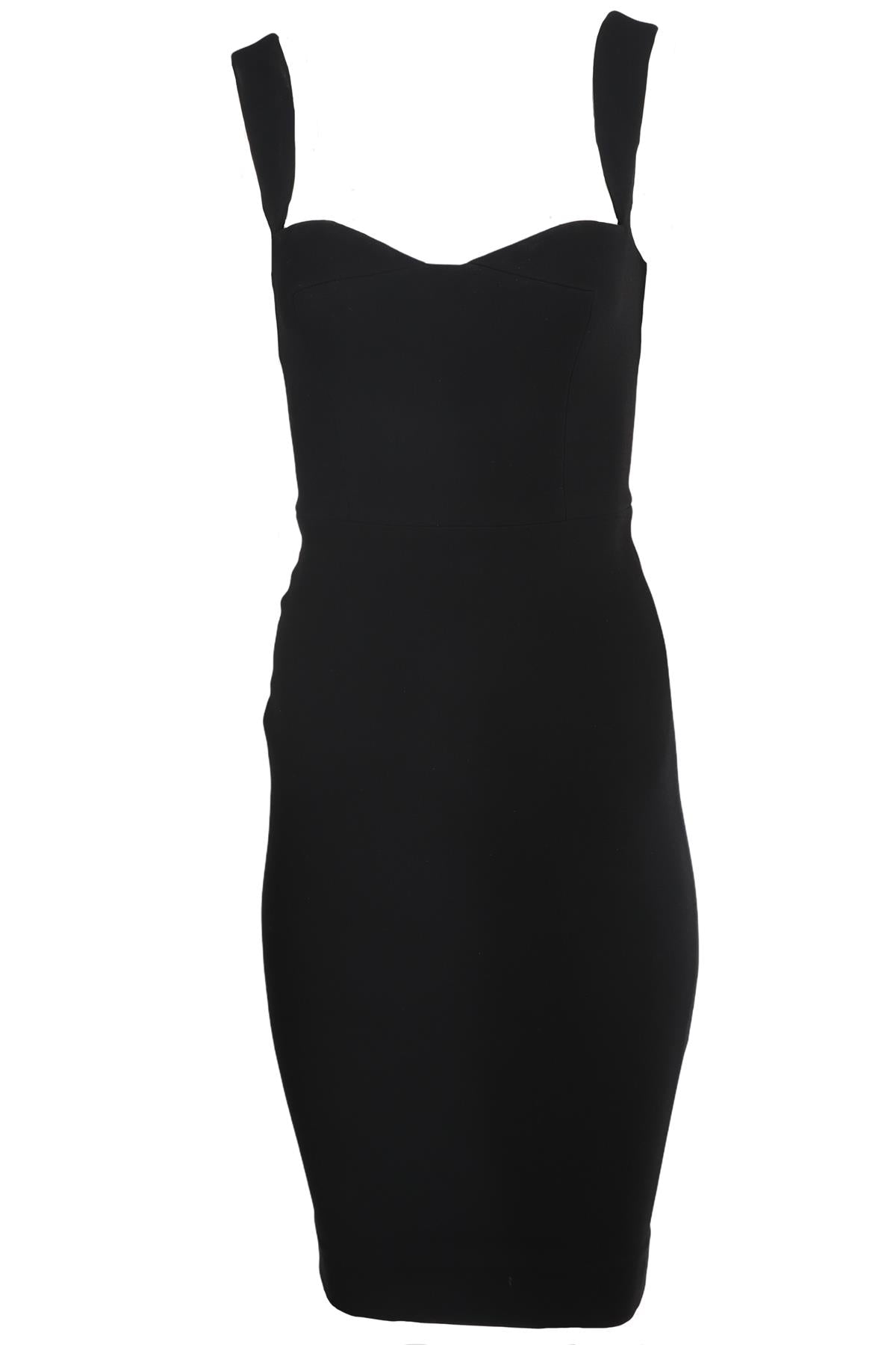 VICTORIA BECKHAM BLACK CADY MIDI DRESS UK 8