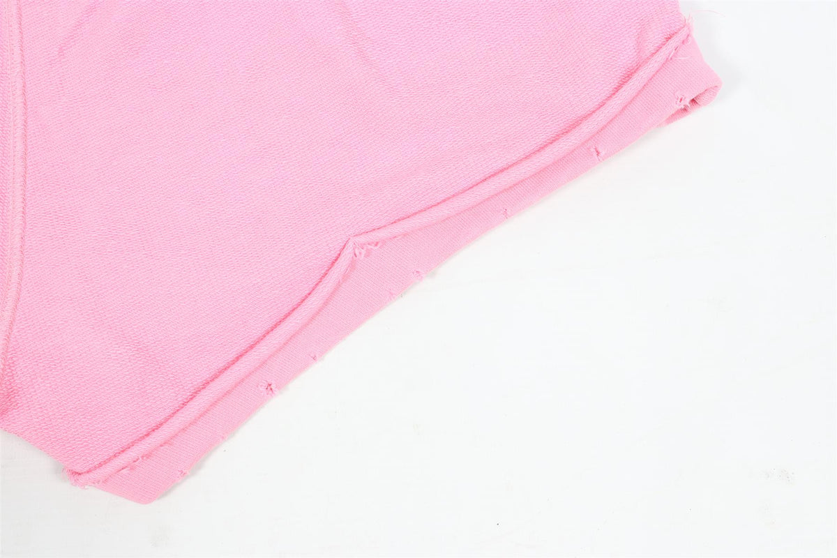 LOVESHACKFANCY PINK COTTON SHORTS SMALL