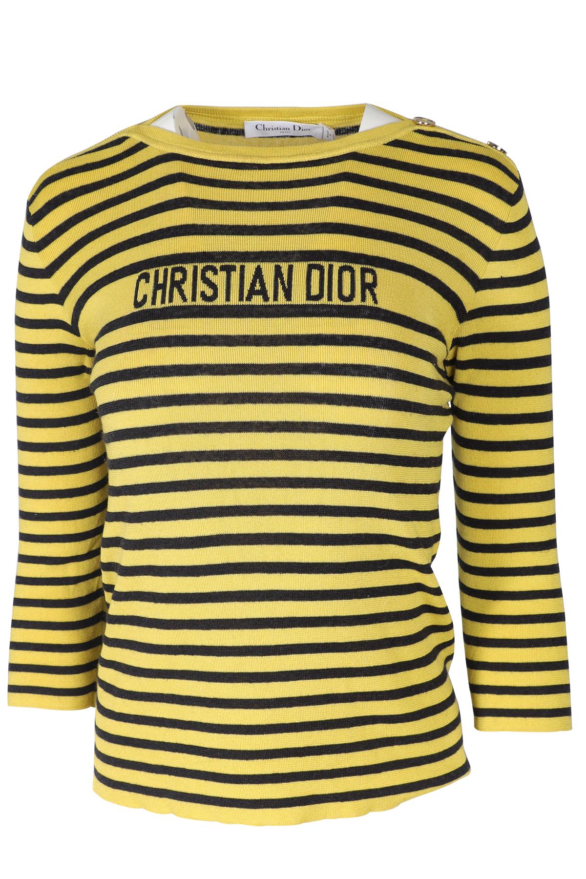 CHRISTIAN DIOR YELLOW COTTON TOP MEDIUM