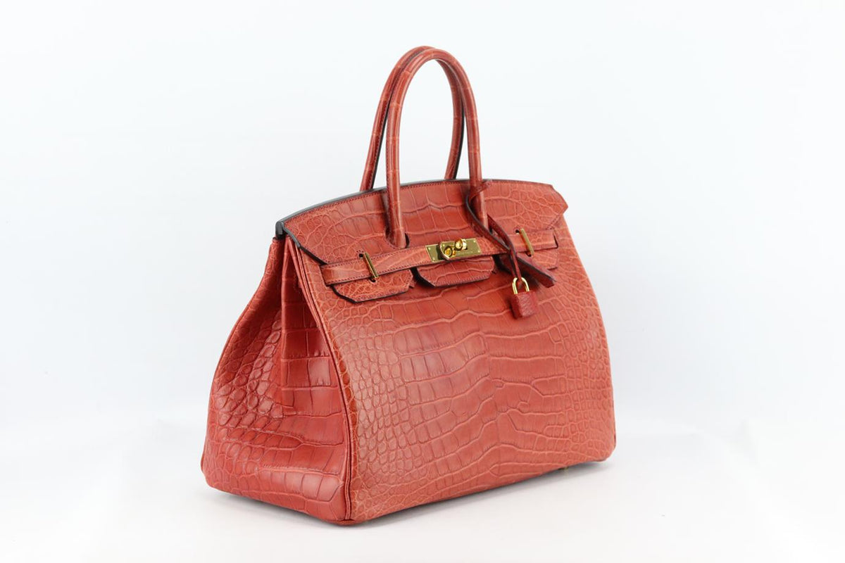 HERMÈS 2013 BIRKIN 35CM MATTE ALLIGATOR MISSISSIPPIENSIS LEATHER BAG