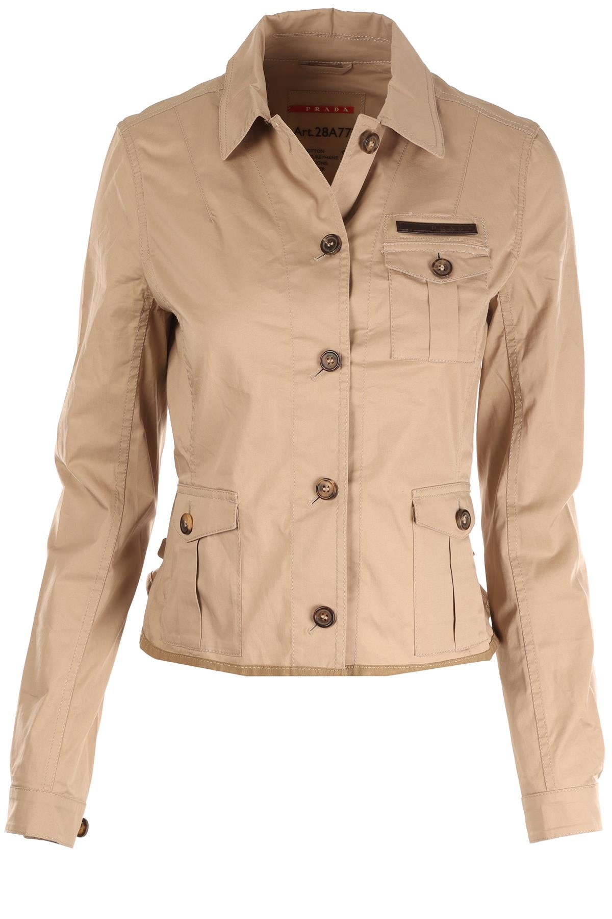 PRADA TAUPE COTTON JACKET IT 42 UK 10