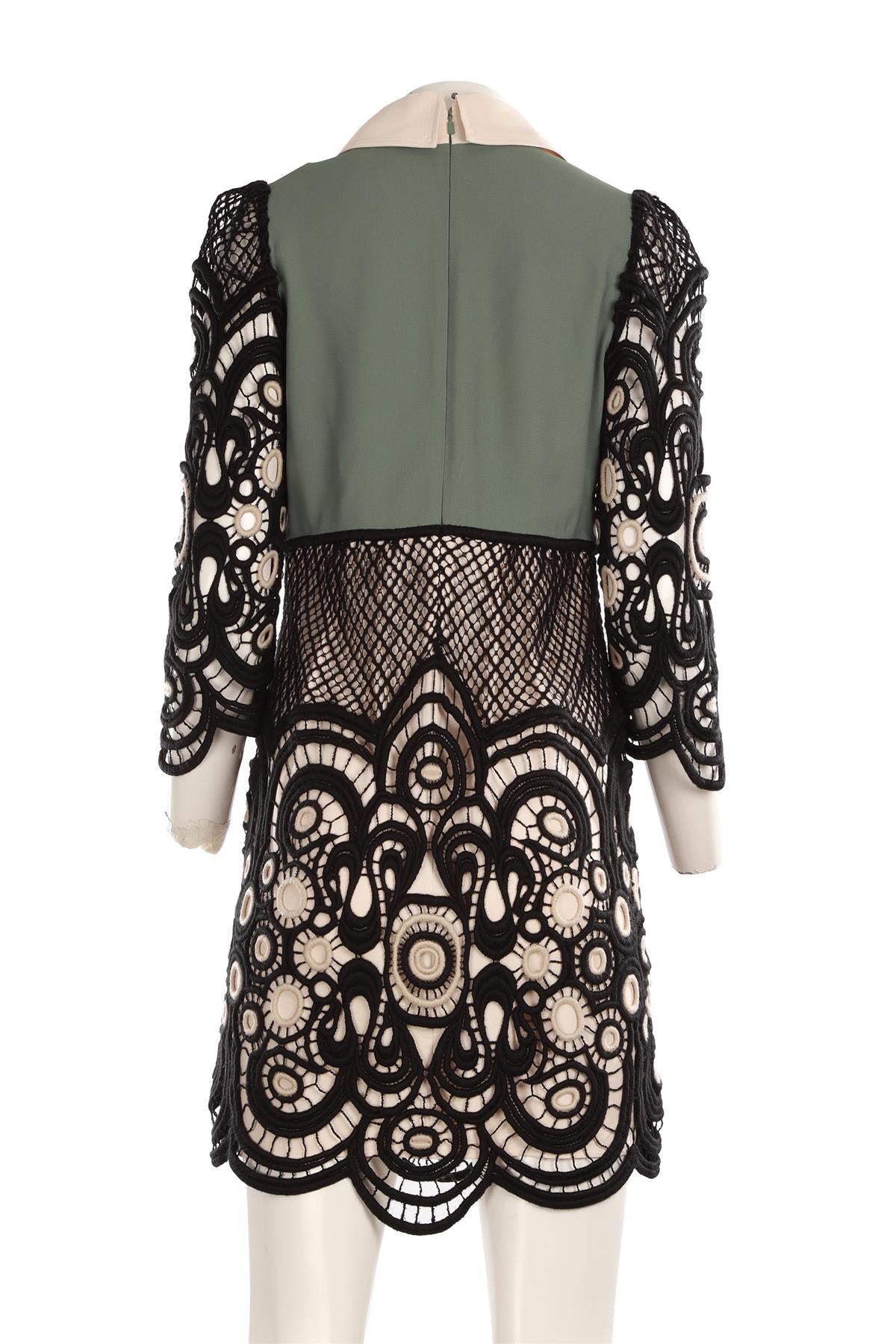 CHLOÉ BLACK CROCHET MINI DRESS FR 38 UK 10