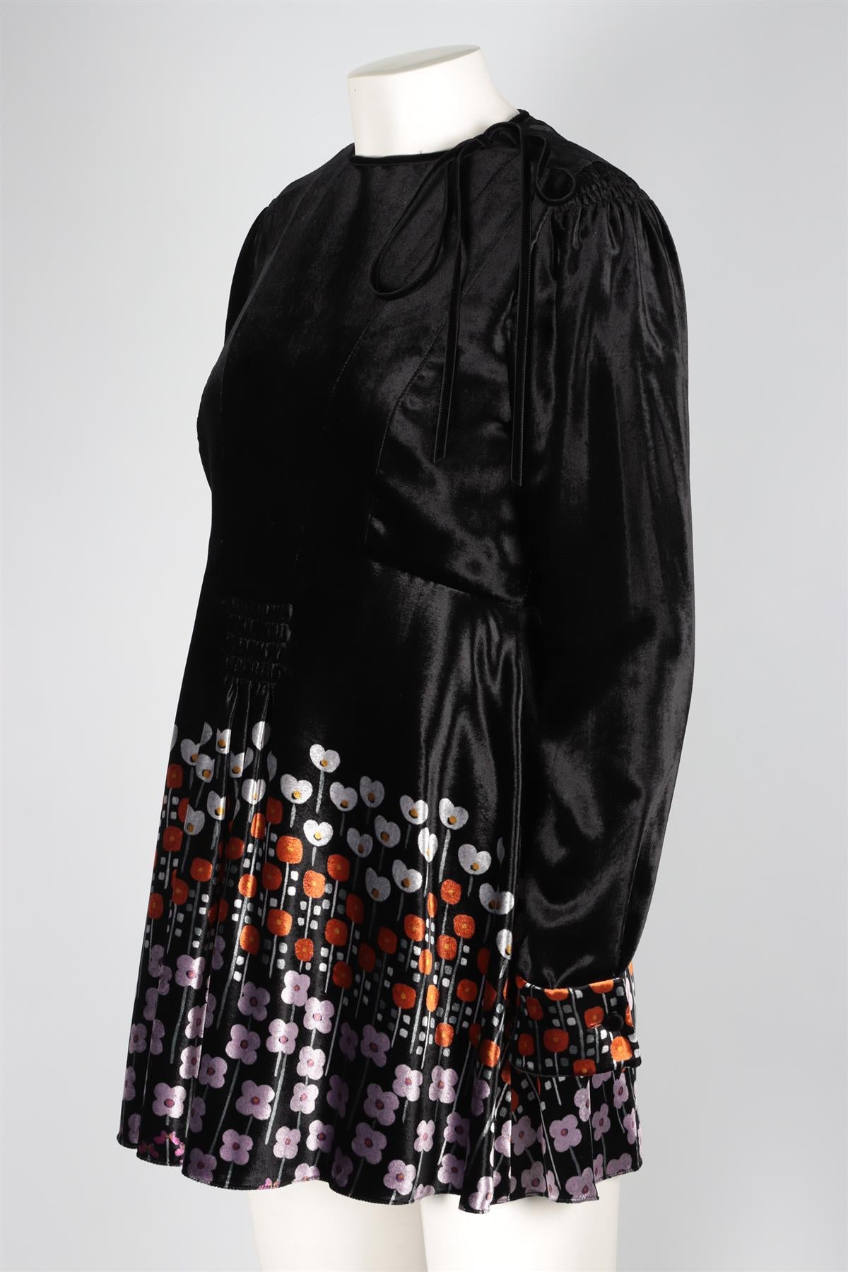 VALENTINO BLACK VELVET MINI DRESS IT 44 UK 12