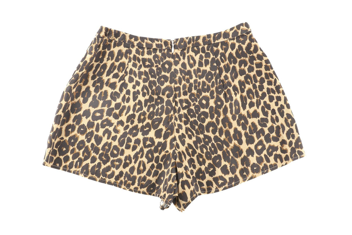 REFORMATION BROWN SILK SHORTS US 2 UK 6