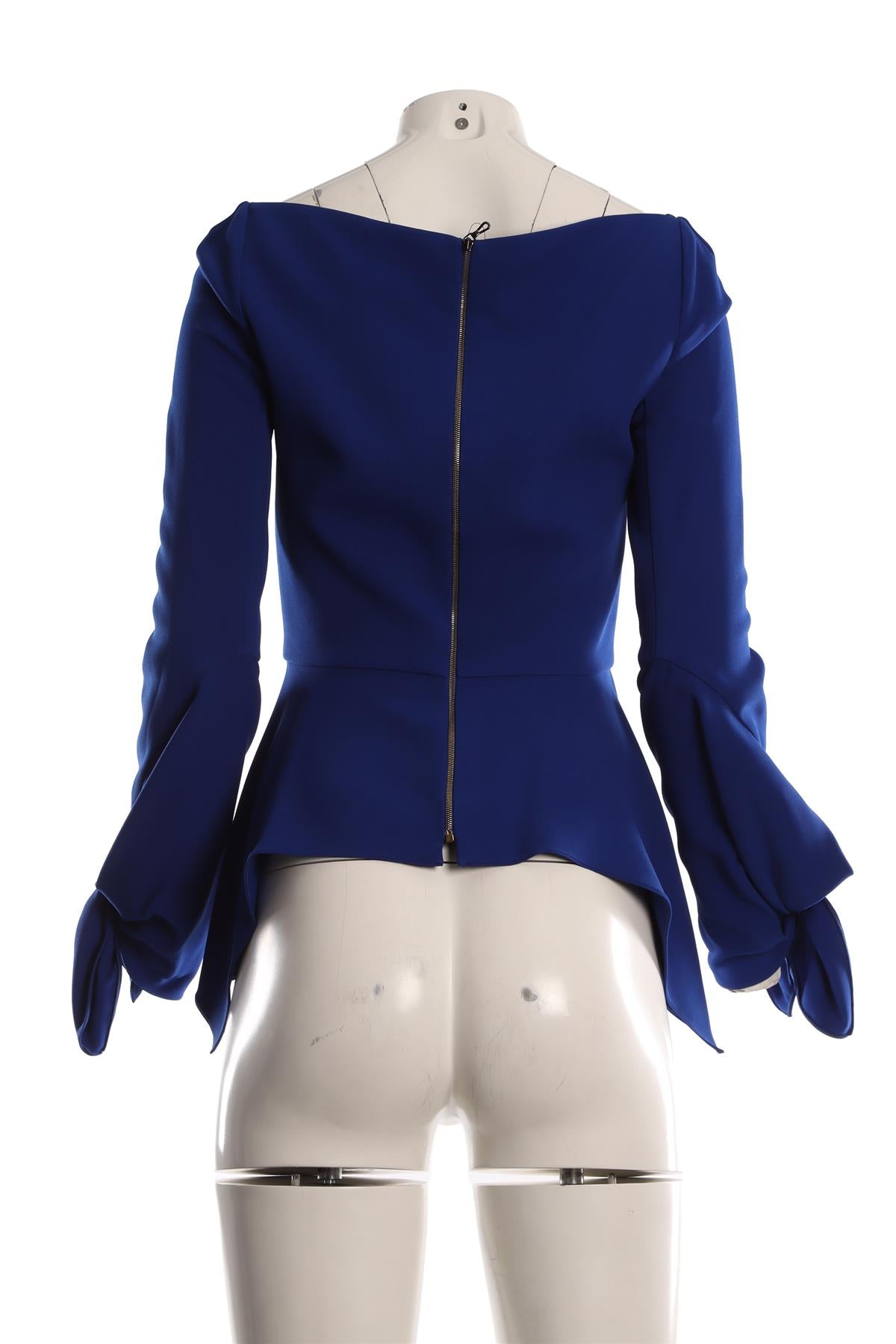 ROLAND MOURET BLUE CREPE TOP UK 10