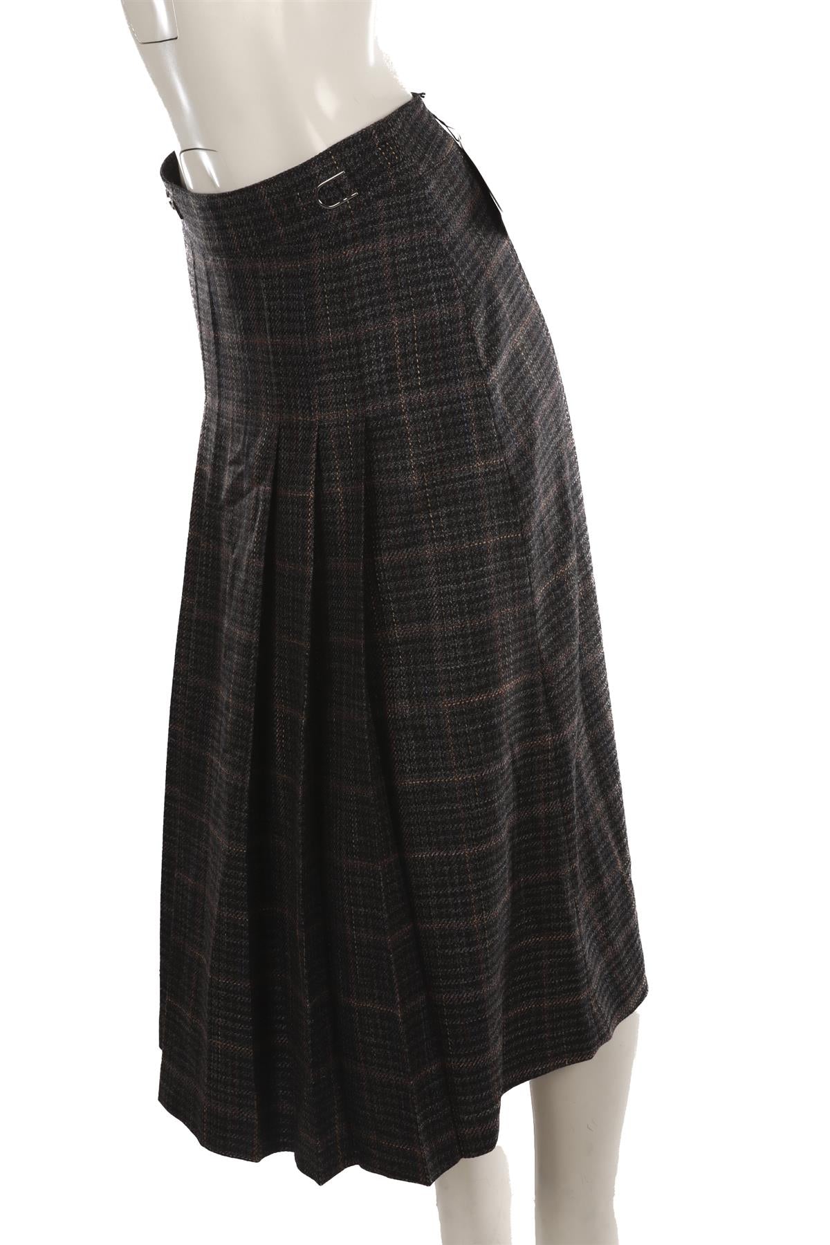 GABRIELA HEARST GREY WOOL MIDI SKIRT IT 40 UK 8