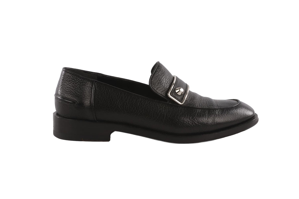 BALENCIAGA BLACK LEATHER LOAFERS EU 39 UK 6 US 9