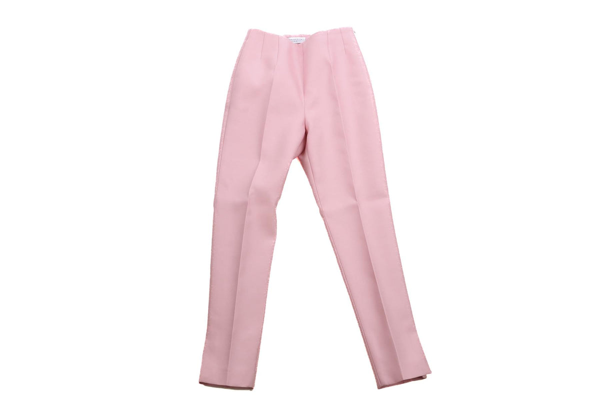 GABRIELA HEARST PINK WOOL TAPERED PANTS IT 38 UK 6