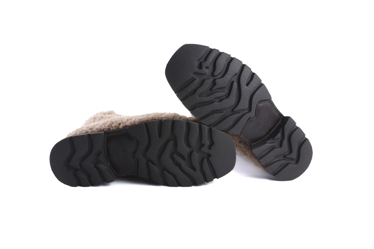 HEREU BROWN SHEARLING BOOTS EU 38 UK 5 US 8