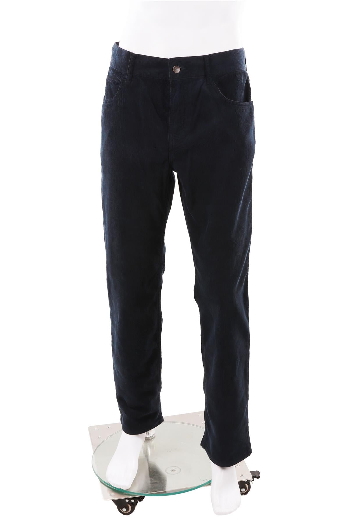NAVY MEN'S CORDUROY STRAIGHT LEG PANTS