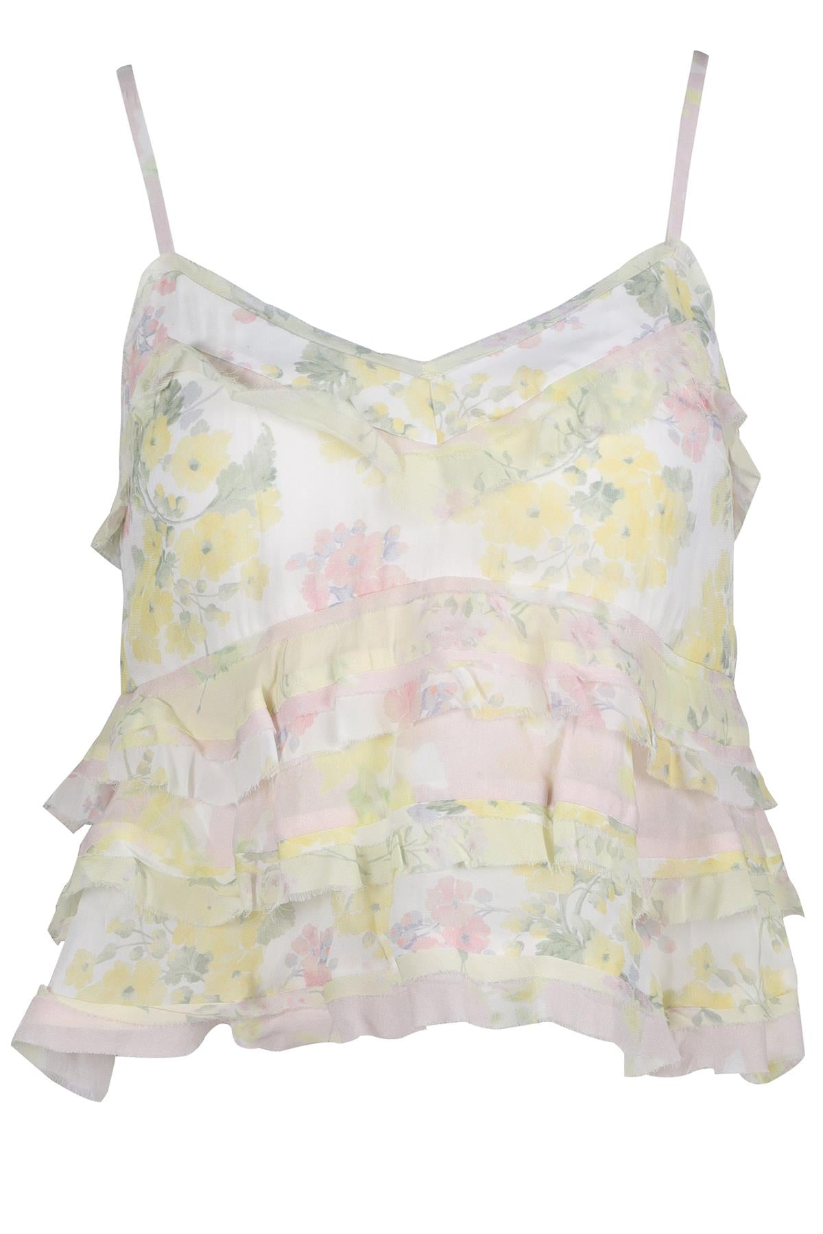 LOVESHACKFANCY MULTI CHIFFON TOP US 2 UK 6