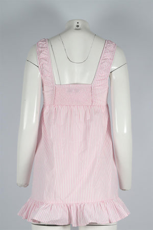 FRANKIE'S BIKINIS PINK COTTON MINI DRESS XSMALL