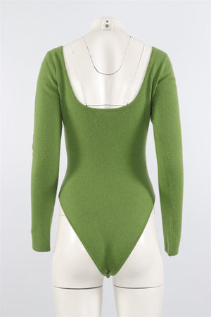 PARIS GEORGIA GREEN WOOL BODYSUIT SMALL