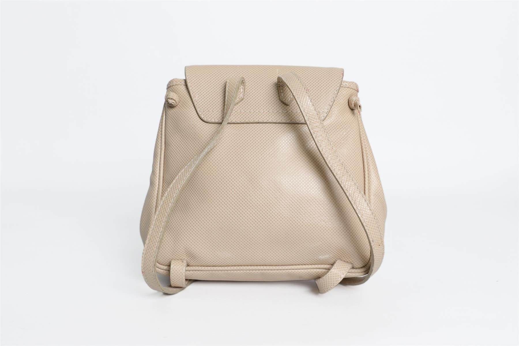 BOTTEGA VENETA BEIGE VINTAGE LEATHER BACKPACK