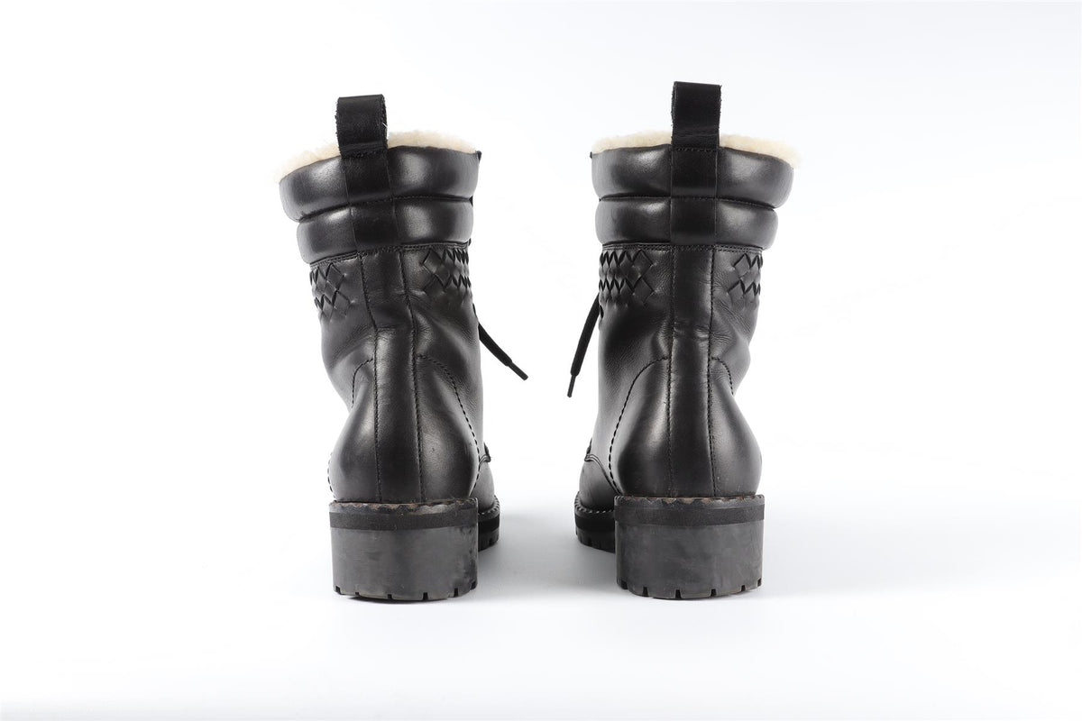 BOTTEGA VENETA BLACK LEATHER ANKLE BOOTS EU 36.5 UK 3.5 US 6.5