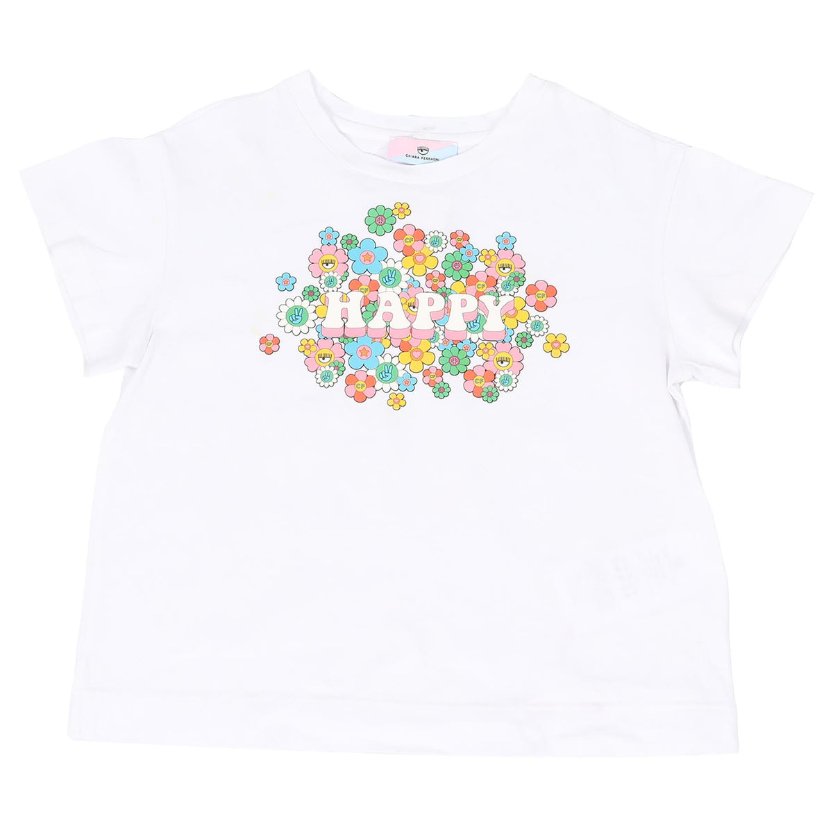 CHIARA FERRAGNI WHITE KIDS GIRLS COTTON T-SHIRT 2 YEARS