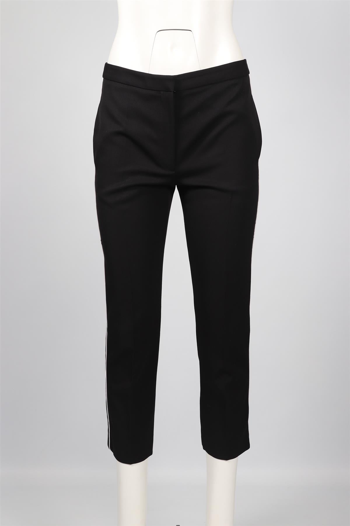 ALEXANDER MCQUEEN BLACK WOOL STRAIGHT LEG PANTS IT 40 UK 8