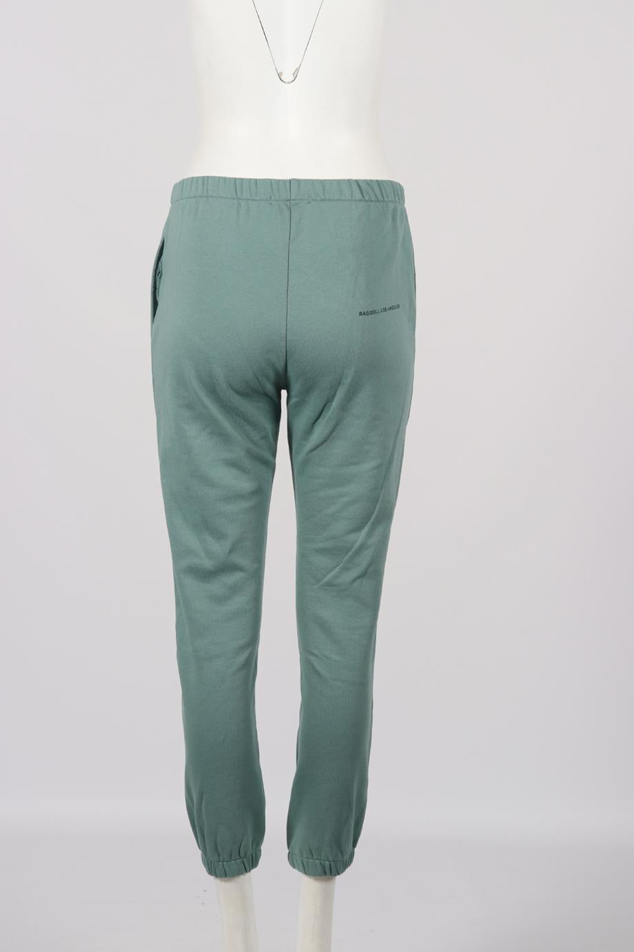 RAGDOLL EMBROIDERED COTTON JERSEY TRACK PANTS SMALL