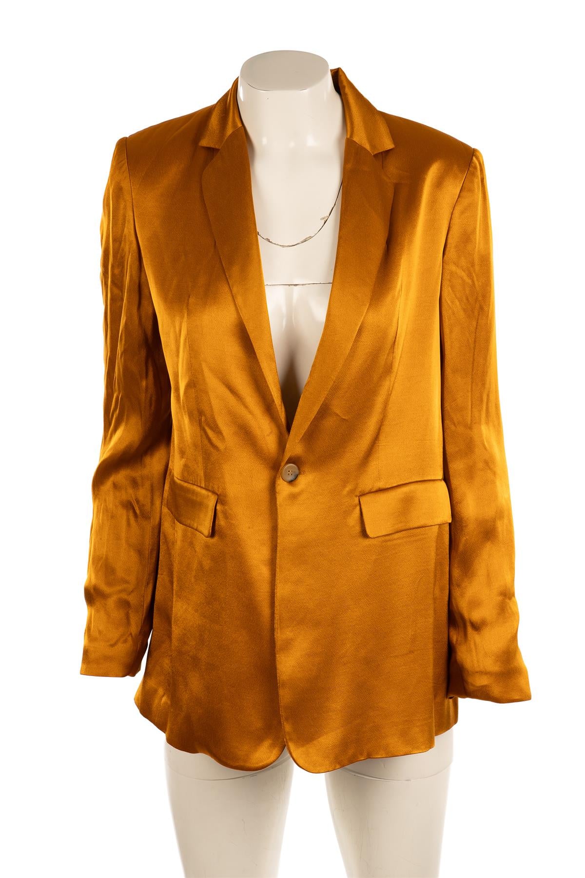 ASCENO GOLD SILK BLAZER XSMALL