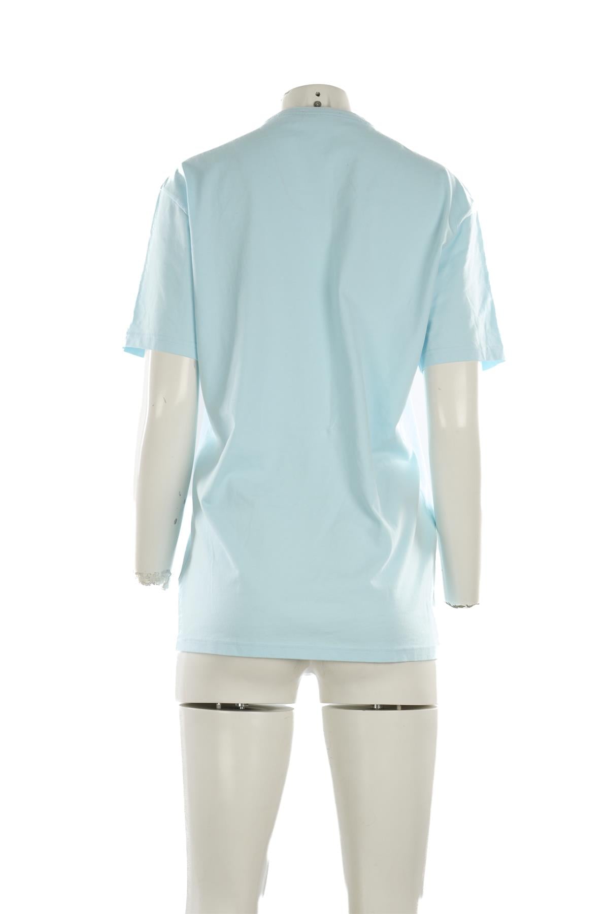 VERSACE BLUE COTTON T-SHIRT IT 40 UK 8