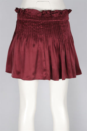 ISABEL MARANT ÉTOILE MAROON SILK MINI SKIRT FR 38 UK 10